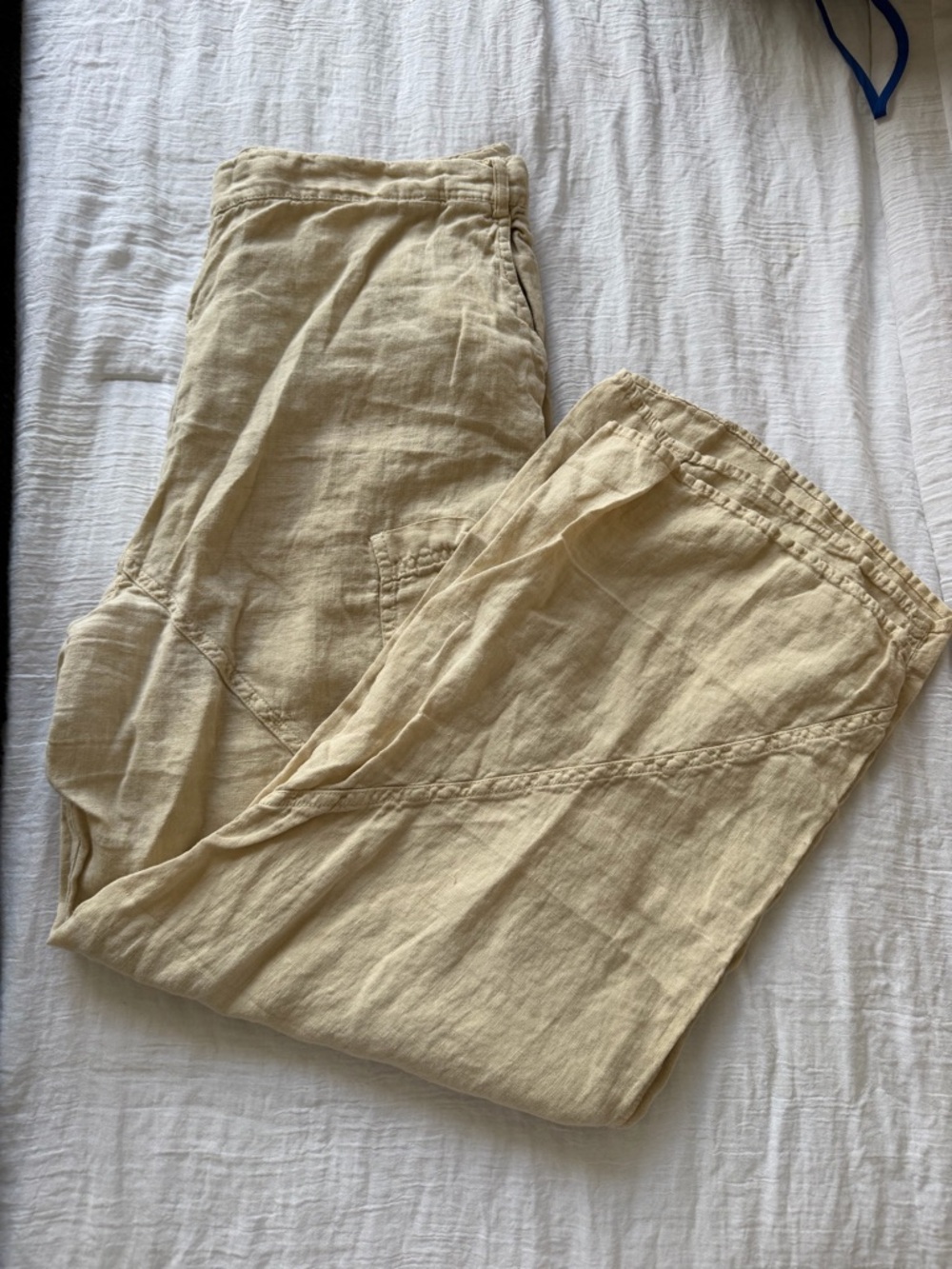 Zara Light Beige Linen Cargo Pants